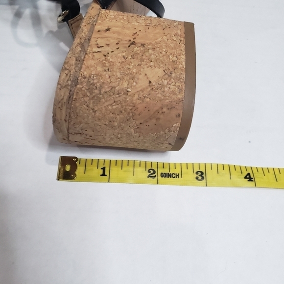 Aldo Pomeo Cork Chunky Heel Strappy Lace up Black Sandals Size 6 - Picture 9 of 10